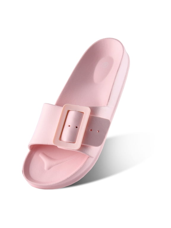 Womens Slides Sandals Comfort Beach Sandals Adjustable Buckle Eva Slides Slip on Summer Slippers for Women