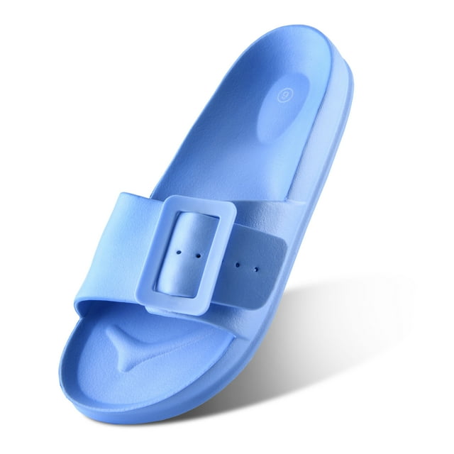 LORDFON Womens Slides Sandals Comfort Beach Sandals Adjustable Buckle