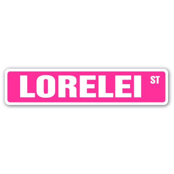 LORELEI Street Sign Childrens Name Room Sign | Indoor/Outdoor | 14" Wide