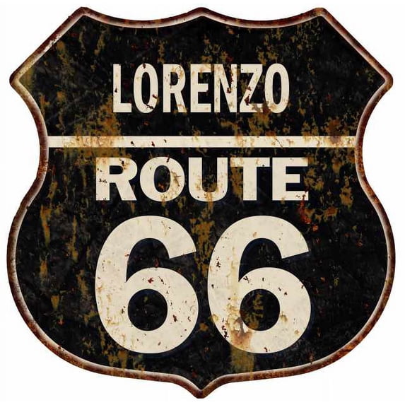 LORENZO Route 66 Sign Shield Metal Gift Man Cave Gift 211110004418