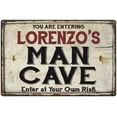 thumbnail image 1 of LORENZO'S Man Cave Sign Rustic 8 x 12 High Gloss Metal 208120035342, 1 of 1