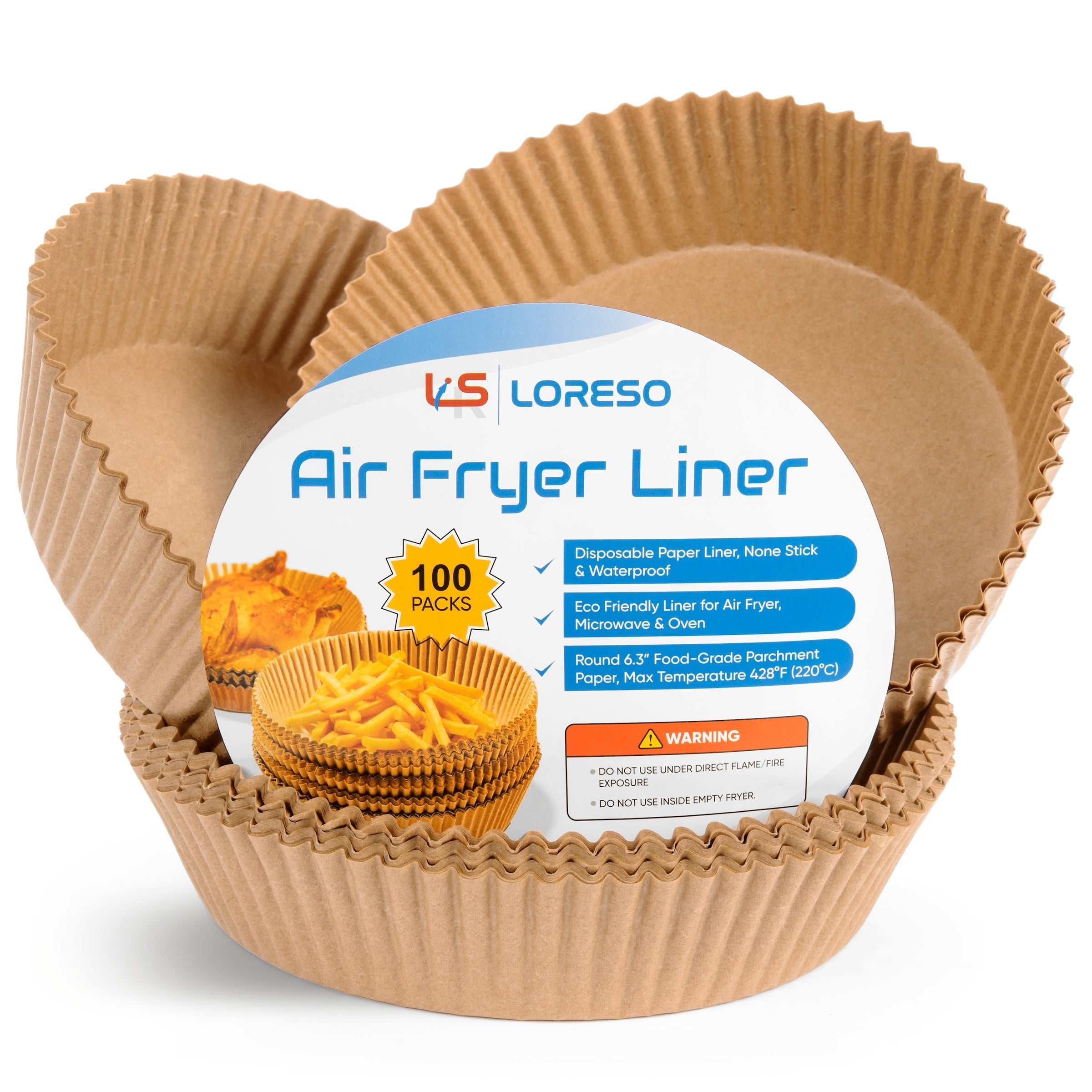 200 Pcs Air Fryer Liners – 8 Inch Square Parchment Paper Sheets, Non-Stick & Heat Resistant For 2-8Qt Air Fryers, Oven, Microwave