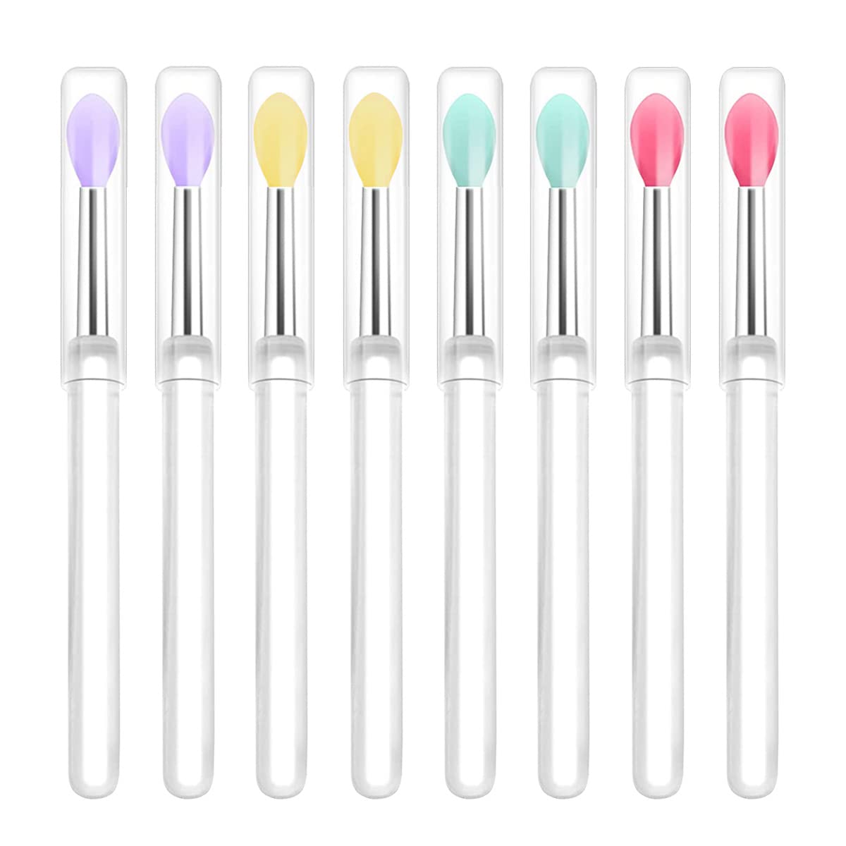 LORMAY Silicone Lip Brushes with Transparent Handles and Caps. Perfect
