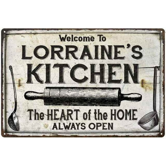 LORRAINE'S Kitchen Farmhouse Sign 16 x 24 Matte Finish Metal 116240033168