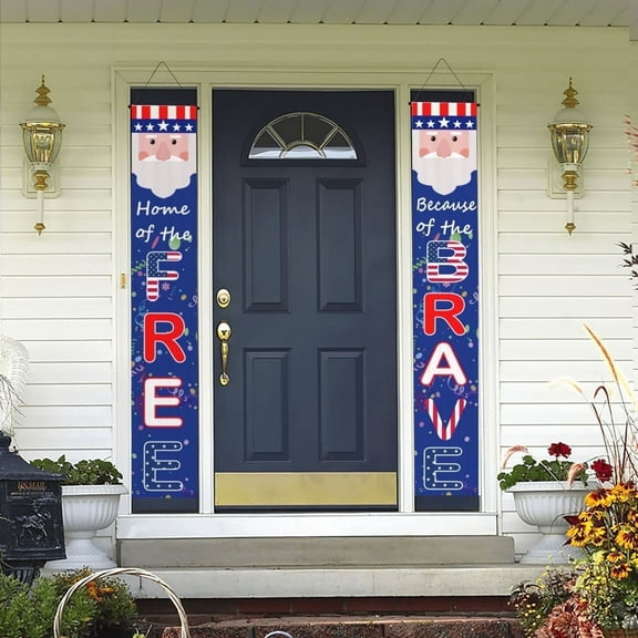 LORTURE 4th of July Decorations for Outdoor, Independence Day Party Banners (Navy Blue)