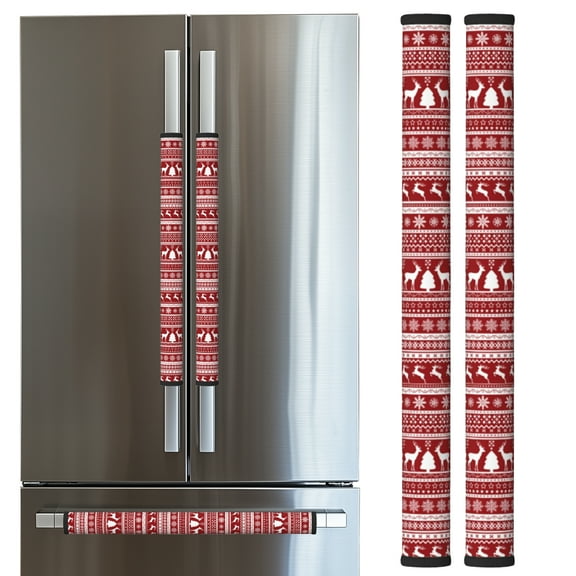 LORTURE Spring Refrigerator Handle Covers, Flower Fridge Handle Covers Set of 2, Floral Refrigerator Door Handle Covers for Kitchen Decor, Door Handle Covers for Freezer, Oven and Dishwasher