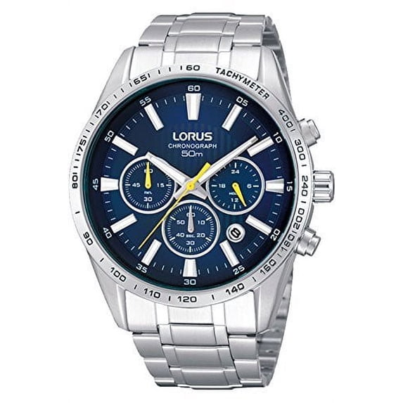 LORUS RT321CX-9,Men's Chronograph,Stainless Steel case & Bracelet,Blue Dial,50m WR,With Box,RT321CX9