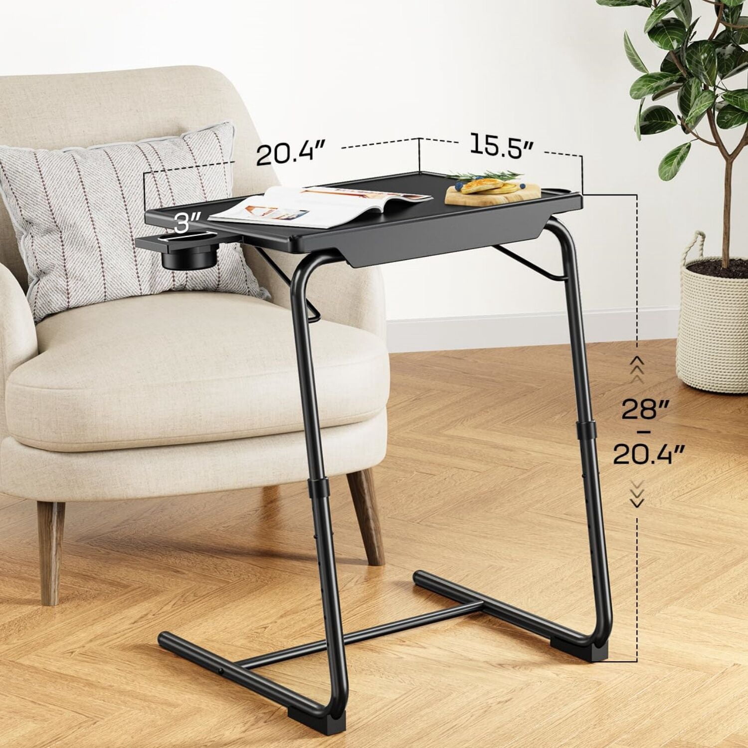LORYERGO TV Tray - TV Table for Eating, Folding Table Trays with 6 ...