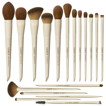 LORYP Makeup Brushes Set Labeled 18 Piece Face and Eye Brush Set Ultra Soft Hair Conceale Brush Kit