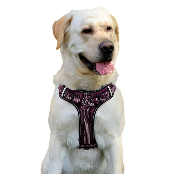 LOS ANDES Full Reflective Dog Harness Adjustable Harness No Pull Pet Harness with Front Clip, Soft Padded Dog Vest with Handle, Easy Control Dog Harnesses for Small Medium Large Dogs