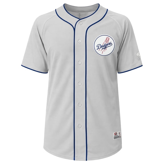 MLB Los Angeles Dodgers Men's Gray Full Button Jersey