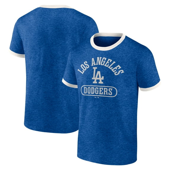 Los Angeles Dodgers Men's Heather Royal Reach High Bi-Blend Ringer T-Shirt, Up to Size 3XL