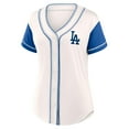 thumbnail image 1 of Los Angeles Dodgers Women's White Push The Limits Polyester Full-Button Jersey, Up to Size 3XL, 1 of 1