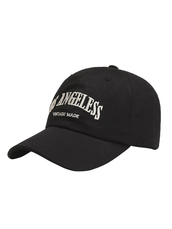 LOS ANGELES Embroidery Baseball Cap Unisex Vintage Distressed Dad Hat Outdoor Casual Sun Hat Black