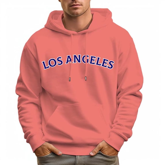 LOS ANGLES Letters Hoodie Soft Comfortable Sweatshirt for Men