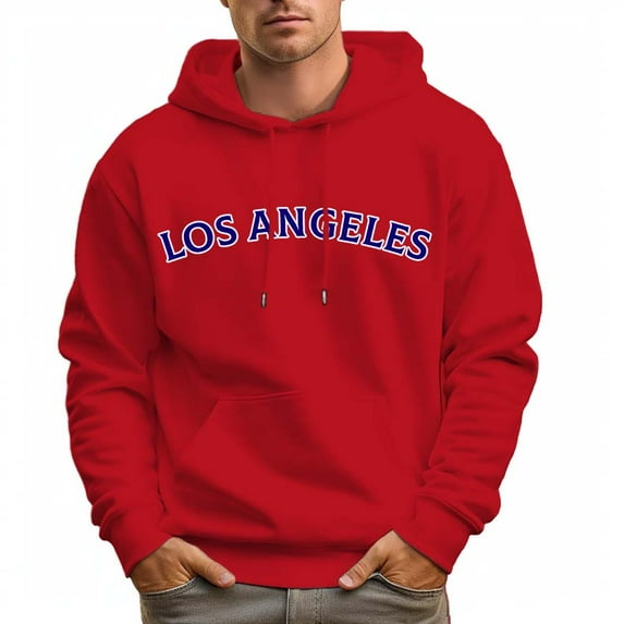 LOS ANGLES Letters Hoodie Soft Comfortable Sweatshirt for Men