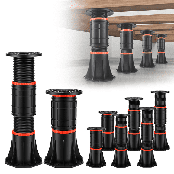 LOSCHEN 8 PCS Adjustable Bed Support Legs 8.4-13.5 Inch, Heavy Duty Bed Frame Center Support Legs for Bed Slats Bed,Bed Support Reinforcement Parts Bed Slats Support Leg Bed Replacement Legs