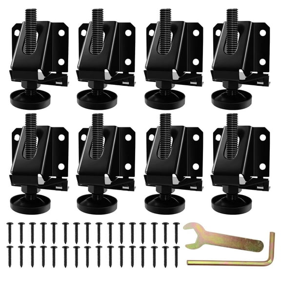 LOSCHEN 8 PCS Heavy Duty Adjustable Leveling Feet for Furniture,Hexagon Nuts Lock Furniture Legs Levelers,for Table, Cabinets, Workbench,Shelving Units and More