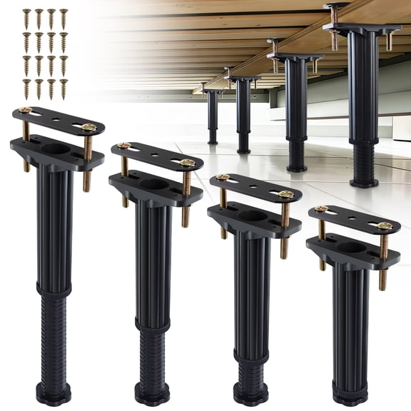 LOSCHEN Adjustable Height Bed Support Legs 7.9-13 inch, Bed Frame Support Legs for Bed Slat, Bed Support Reinforcement Parts Bed Frame Support Replacement 4PCS