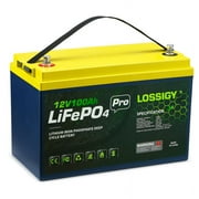 LOSSIGY 12V 100AH LiFePO4 Lithium Battery, Built in BMS with 10 Yrs Lifespan, Perfect for Solar System, RV, Marine