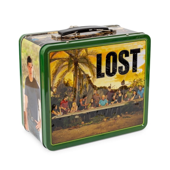 LOST Cast Metal Tin Lunch Box Tote | 8 x 7 x 4 Inches