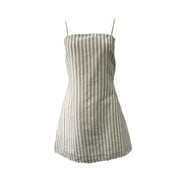 LOST IN LUNAR Women's Lolita Mini Dress, Beige Stripe, S