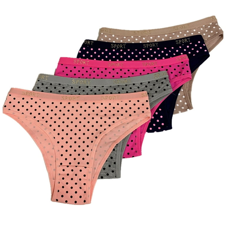 LOT NICE !!5 Women Bikini Panties Brief Floral Lace Cotton Underwear Size M  L XL, F177, M 
