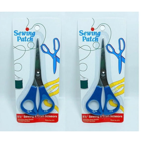LOT OF 2 Allary Sewing Patch All Purpose Scissors , 5 1/2" - Blue