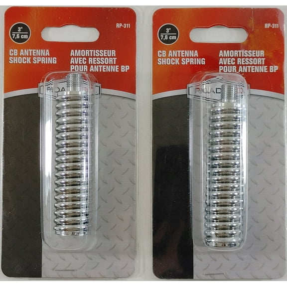 LOT OF 2 RoadPro RP-311 Medium Duty Chrome Plated CB Radio Antenna Shock Spring