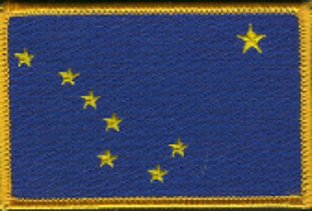 LOT OF 25!! Alaska Patch 3.50" x 2.25", State of Alaska Embroidered Iron On or Sew On Flag Patch Emblem