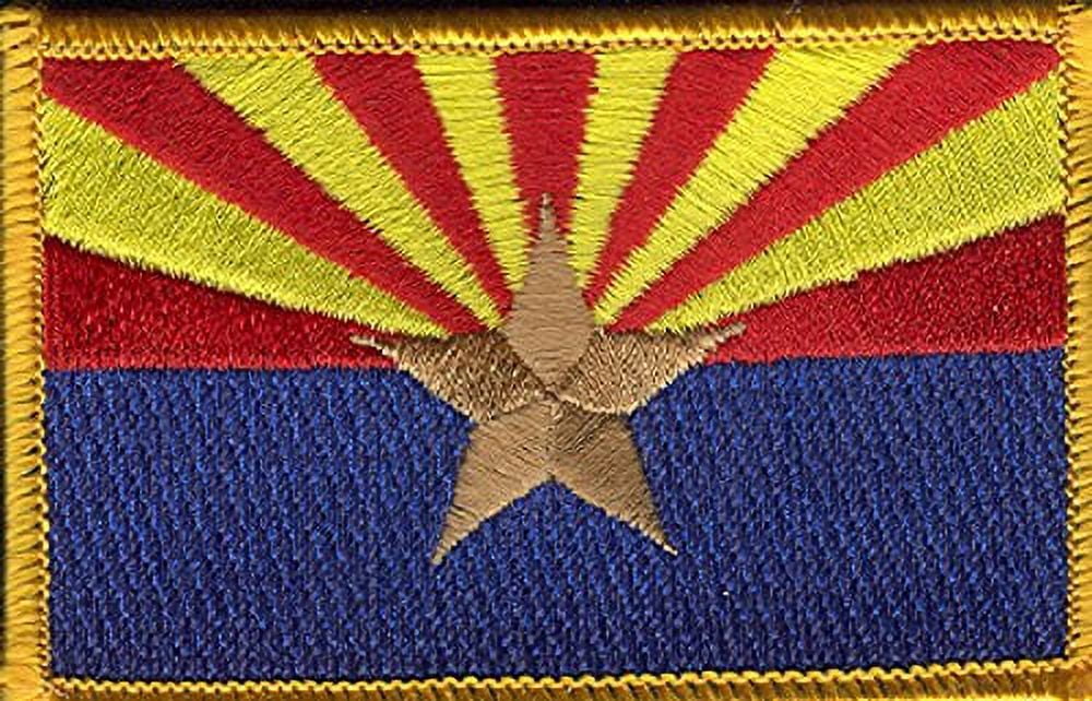LOT OF 25!! Arizona Patch 3.50" x 2.25", State of Arizona Embroidered Iron On or Sew On Flag Patch Emblem