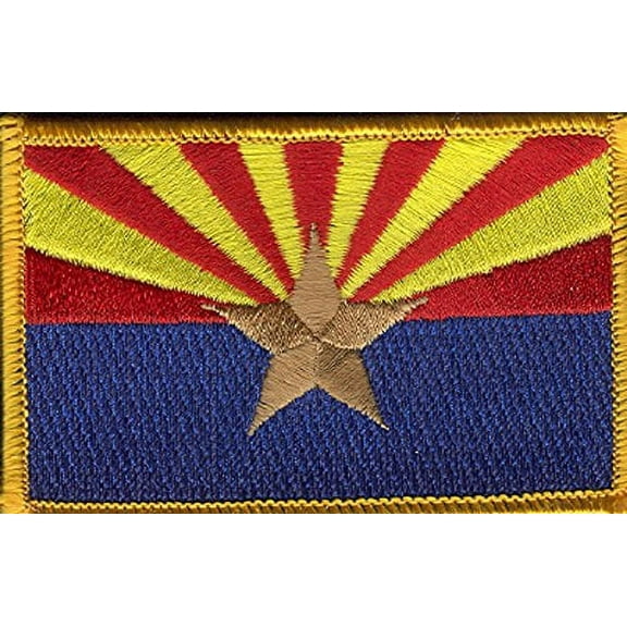LOT OF 25!! Arizona Patch 3.50" x 2.25", State of Arizona Embroidered Iron On or Sew On Flag Patch Emblem