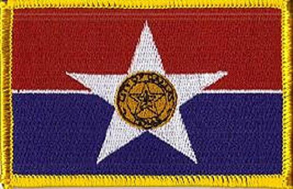 LOT OF 25!! Dallas City Patch 3.50" x 2.25", City of Dallas Embroidered Iron On or Sew On Flag Patch Emblem