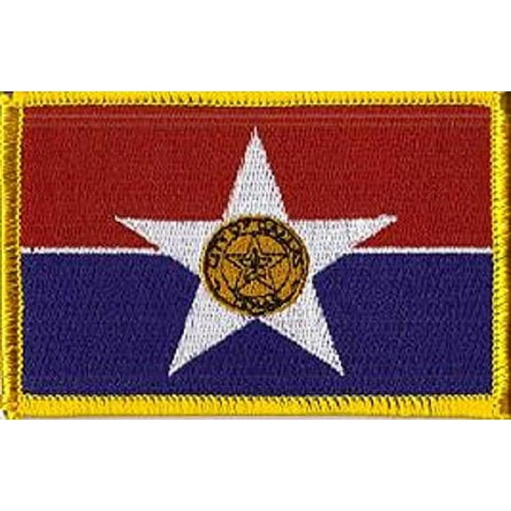 LOT OF 25!! Dallas City Patch 3.50" x 2.25", City of Dallas Embroidered Iron On or Sew On Flag Patch Emblem