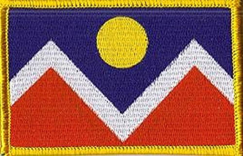 LOT OF 25!! Denver City Patch 3.50" x 2.25", City of Denver Embroidered Iron On or Sew On Flag Patch Emblem