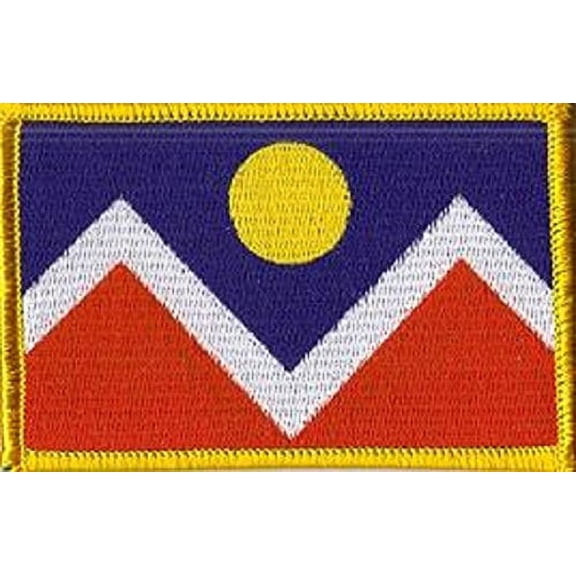LOT OF 25!! Denver City Patch 3.50" x 2.25", City of Denver Embroidered Iron On or Sew On Flag Patch Emblem