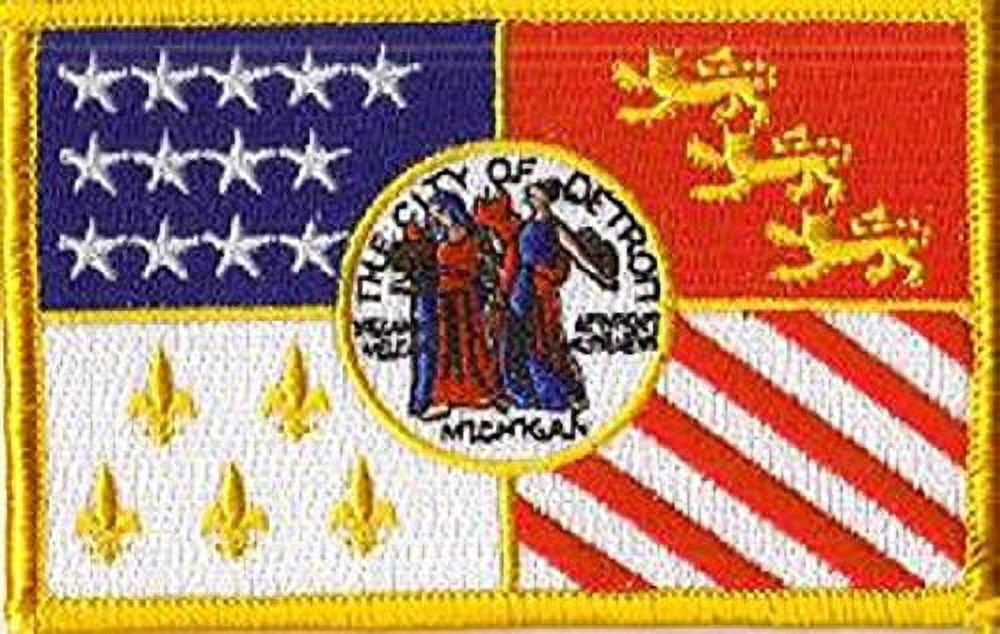 LOT OF 25!! Detroit City Patch 3.50" x 2.25", City of Detroit Embroidered Iron On or Sew On Flag Patch Emblem
