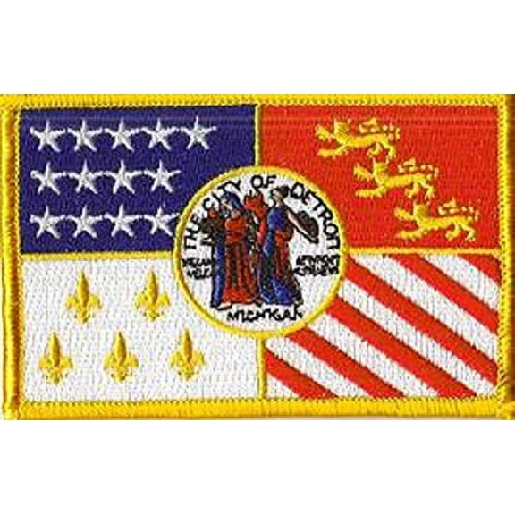 LOT OF 25!! Detroit City Patch 3.50" x 2.25", City of Detroit Embroidered Iron On or Sew On Flag Patch Emblem