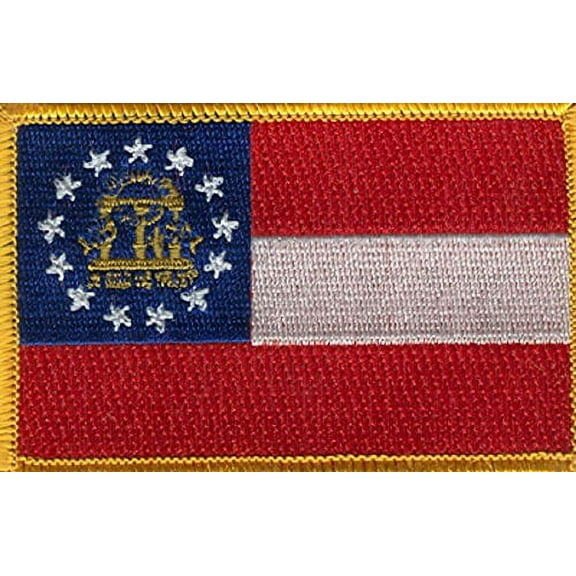 LOT OF 25!! Georgia Patch 3.50" x 2.25", State of Georgia Embroidered Iron On or Sew On Flag Patch Emblem