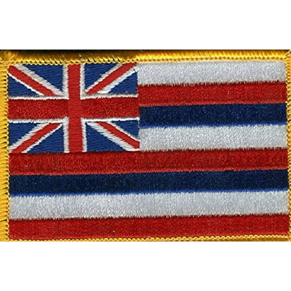 LOT OF 25!! Hawaii Patch 3.50" x 2.25", State of Hawaiian Embroidered Iron On or Sew On Flag Patch Emblem