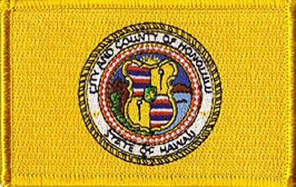 LOT OF 25!! Honolulu City Patch 3.50" x 2.25", City of Honolulu Embroidered Iron On or Sew On Flag Patch Emblem