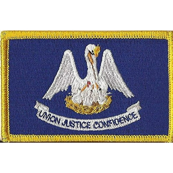 LOT OF 25!! Louisiana Patch 3.50" x 2.25", State of Louisiana Embroidered Iron On or Sew On Flag Patch Emblem