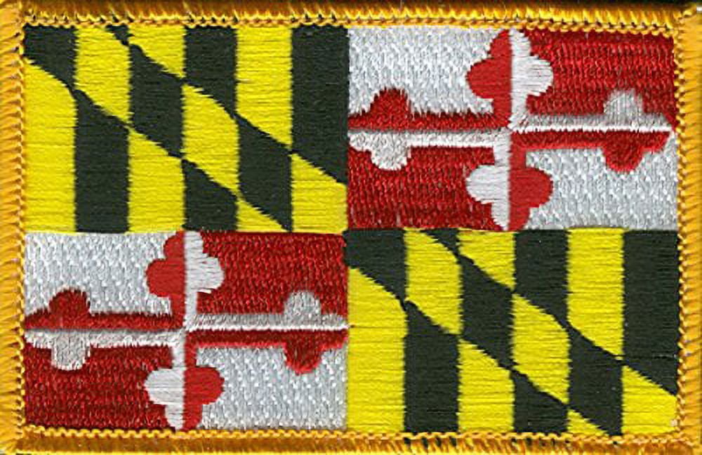 LOT OF 25!! Maryland Patch 3.50" x 2.25", State of Maryland Embroidered Iron On or Sew On Flag Patch Emblem
