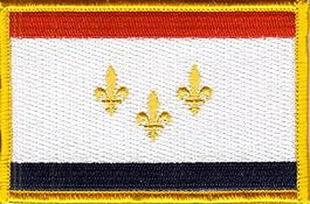LOT OF 25!! New Orleans City Patch 3.50" x 2.25", City of New Orleans Embroidered Iron On or Sew On Flag Patch Emblem