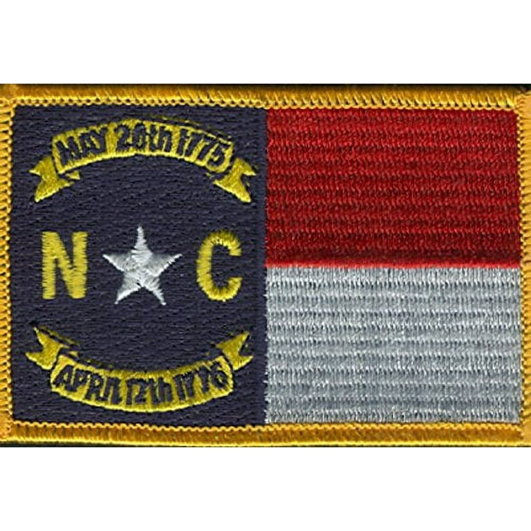LOT OF 25!! North Carolina Patch 3.50 x 2.25, State of North Carolina  Embroidered Iron On or Sew On Flag Patch Emblem 
