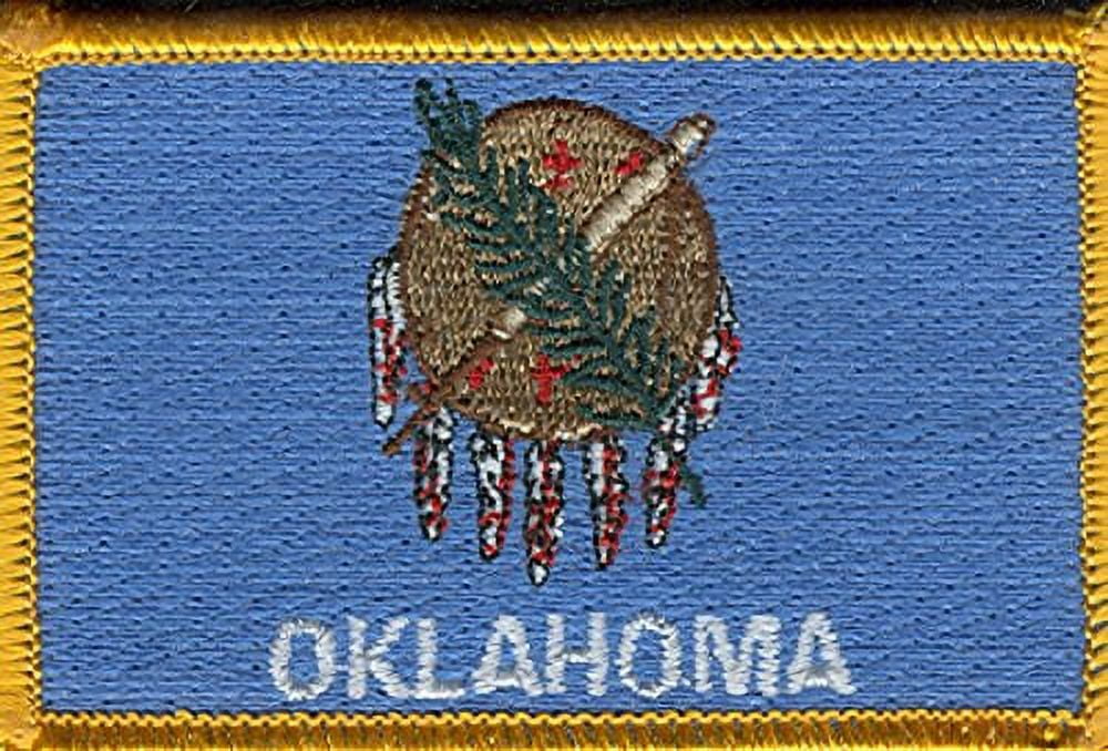 LOT OF 25!! Oklahoma Patch 3.50" x 2.25", State of Oklahoma Embroidered Iron On or Sew On Flag Patch Emblem