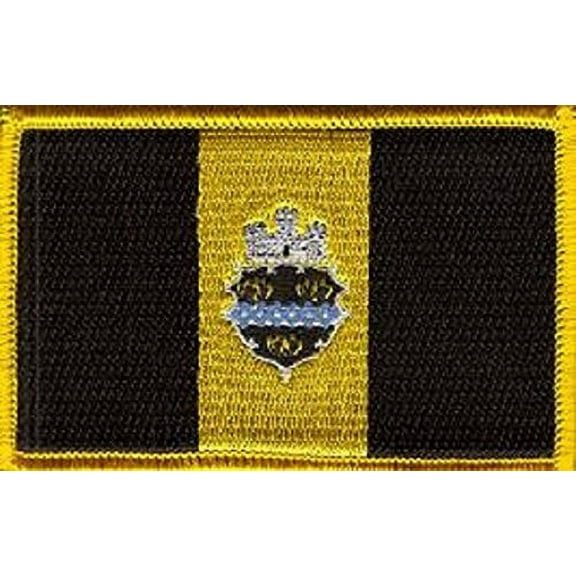 LOT OF 25!! Pittsburgh City Patch 3.50" x 2.25", City of Pittsburgh Embroidered Iron On or Sew On Flag Patch Emblem