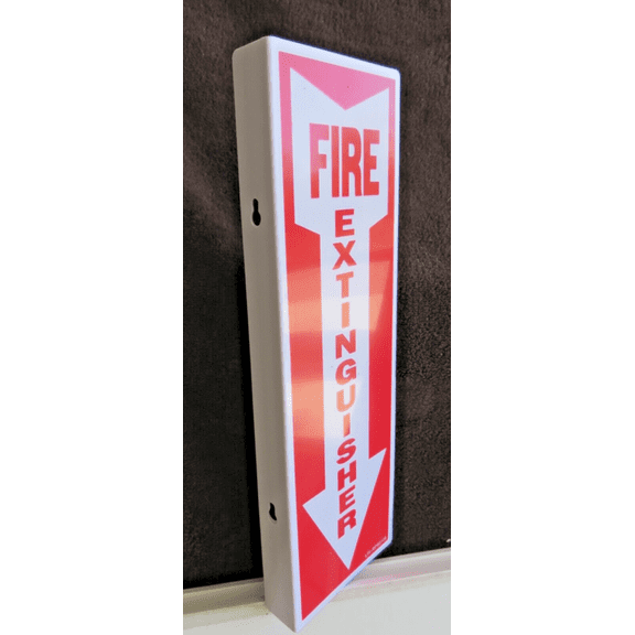 LOT of 10-NEW 4" X 12 RIGID PLASTIC 90* ANGLE FIRE EXTINGUISHER ARROW SIGNS
