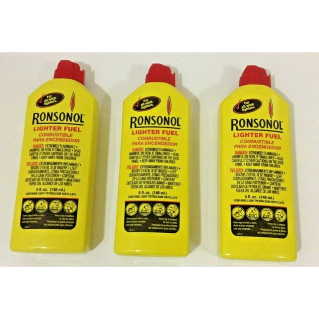 LOT of 3 Full Bottle RONSONOL 5 oz Best Lighter Fluid