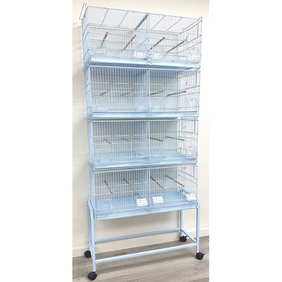 Gallery Detail: Lot Of 4 Large White Stackable Double Breeding Breeder Flight